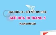 Giải Hóa học 10 trang 8 - Kết nối tri thức